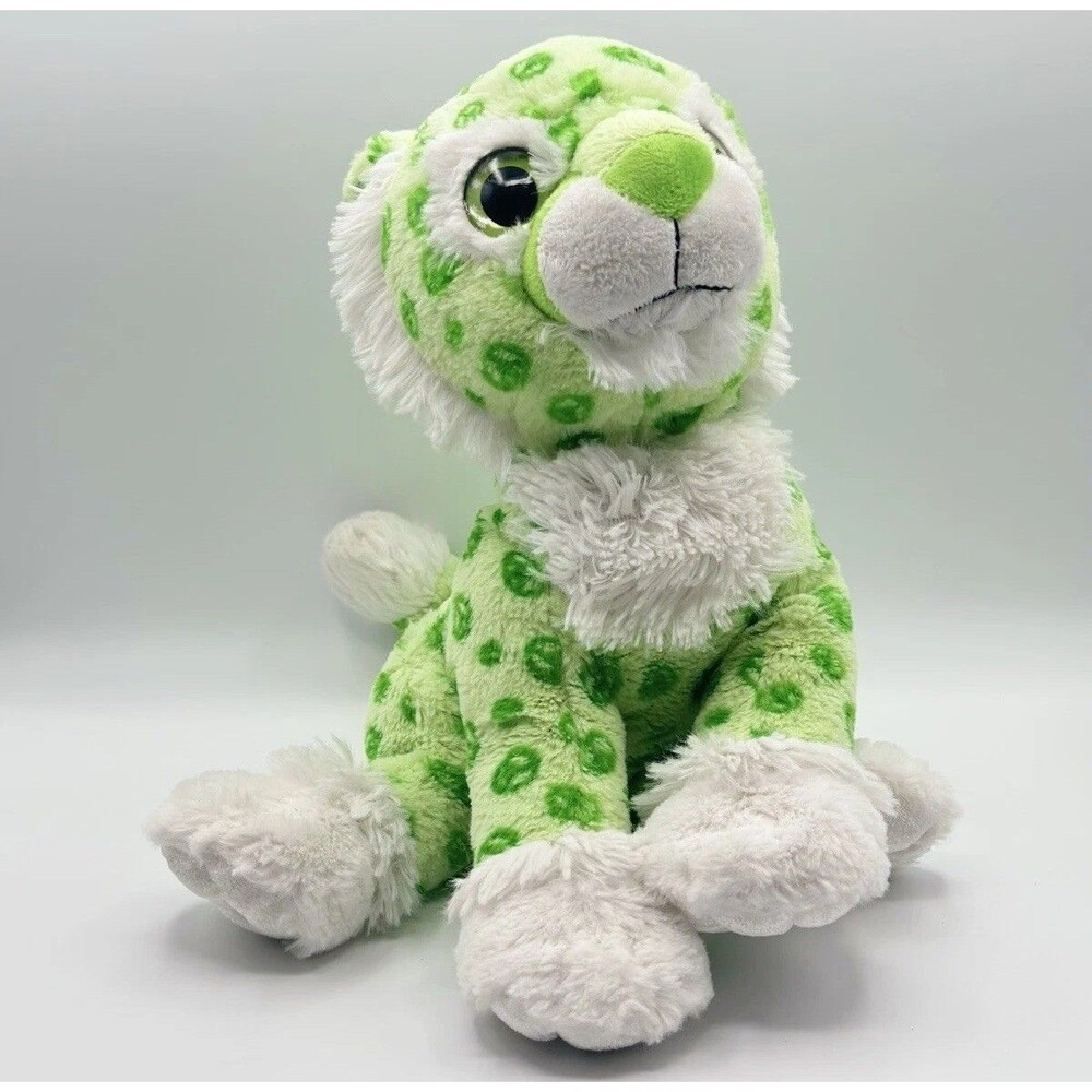 HTF Wild Republic plush green peace sign tiger leopard cheetah cat stuffed toy
